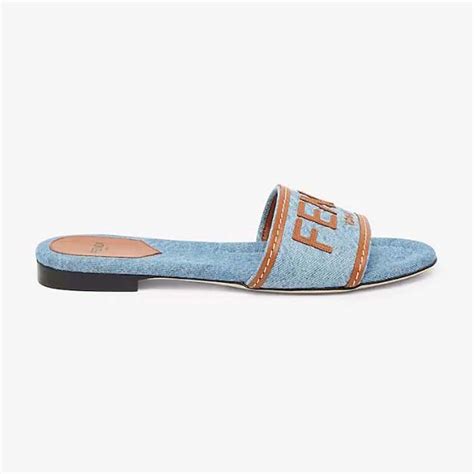 womens fendi slide sandals|fendi denim sandals.